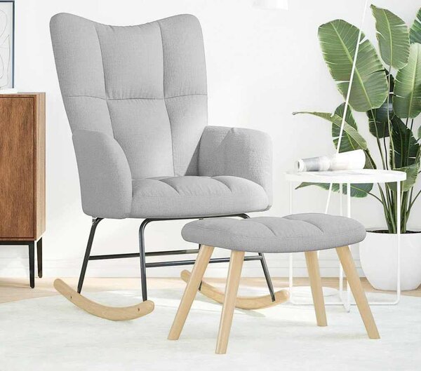 VidaXL Houpací křeslo s podnožkou textil [4016802] Barva: Modrá