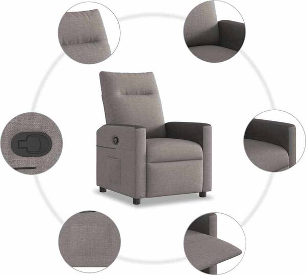 VidaXL Polohovací křeslo textil [4104830] Barva: Hnědá