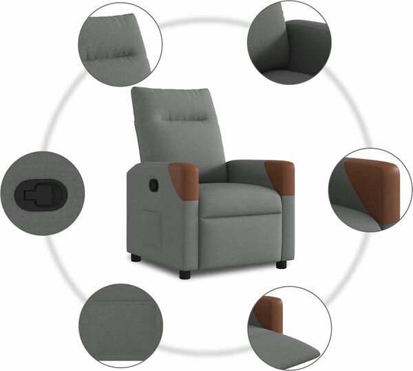 VidaXL Polohovací křeslo textil [4104812] Barva: Hnědá