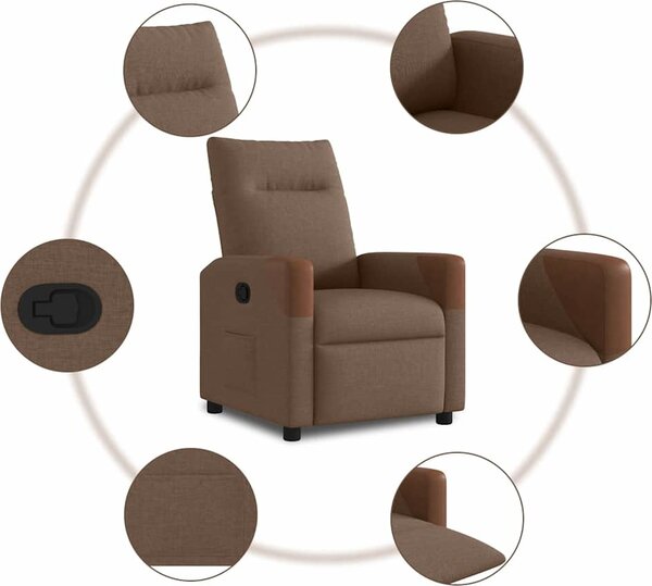 VidaXL Polohovací křeslo textil [4104812] Barva: Hnědá