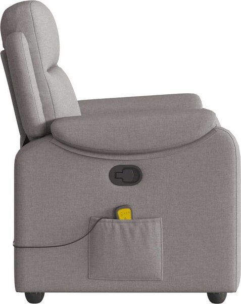 VidaXL Masážní polohovací křeslo textil [4015697] Barva: světle šedá
