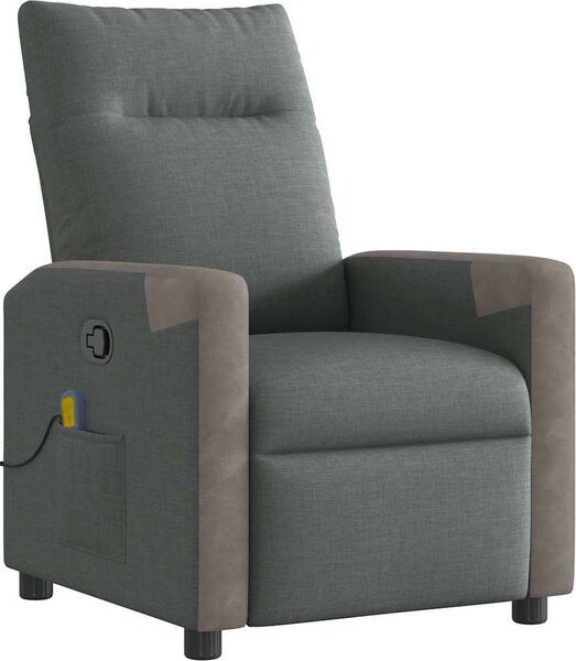VidaXL Masážní polohovací křeslo textil [4104843] Barva: Tmavě šedá