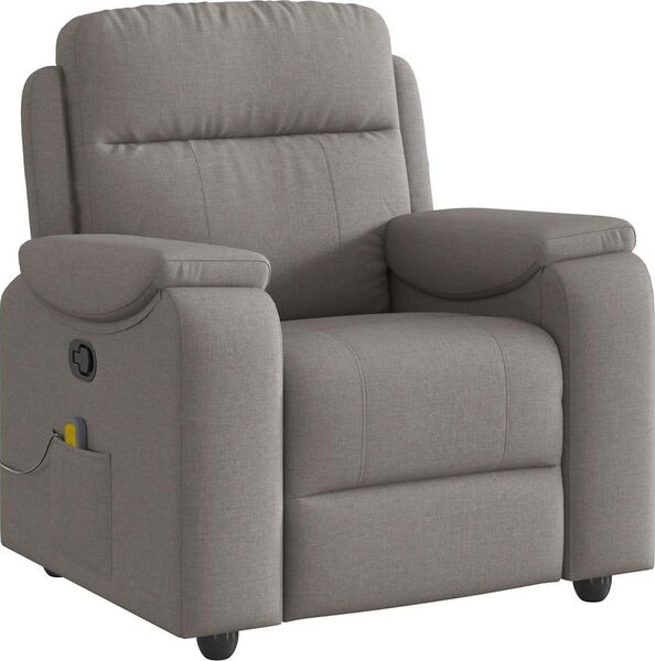 VidaXL Masážní polohovací křeslo textil [4015697] Barva: světle šedá