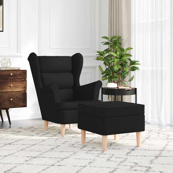 VidaXL Křeslo s podnožkou textil [3307991] Barva: krémová