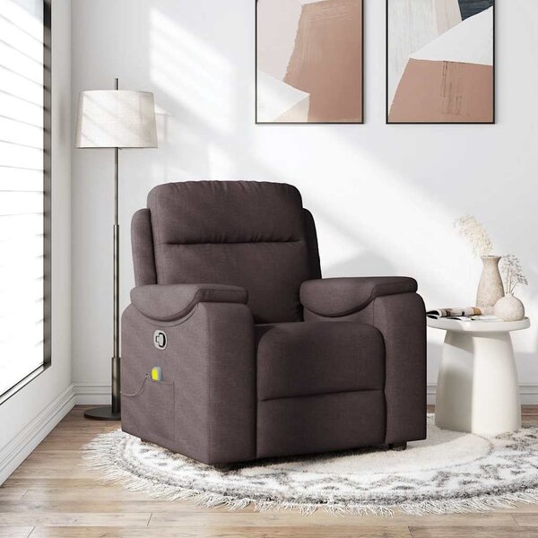 VidaXL Masážní polohovací křeslo textil [4015697] Barva: světle šedá