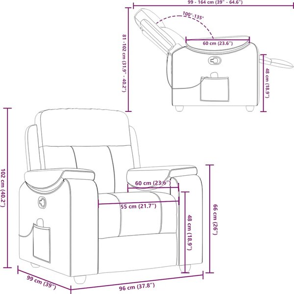 VidaXL Masážní polohovací křeslo textil [4015697] Barva: světle šedá