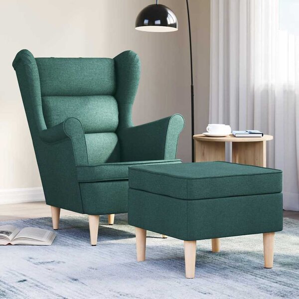 VidaXL Křeslo s podnožkou textil [3307991] Barva: krémová