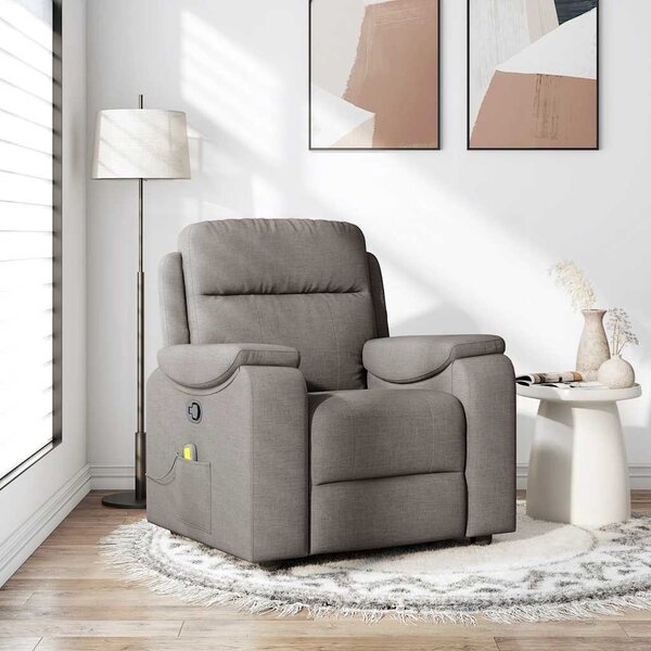 VidaXL Masážní polohovací křeslo textil [4015697] Barva: světle šedá