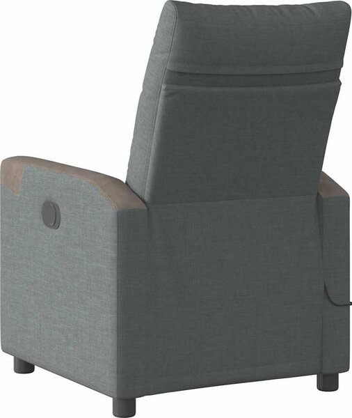 VidaXL Masážní polohovací křeslo textil [4104843] Barva: Tmavě šedá
