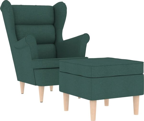 VidaXL Křeslo s podnožkou textil [3307991] Barva: krémová