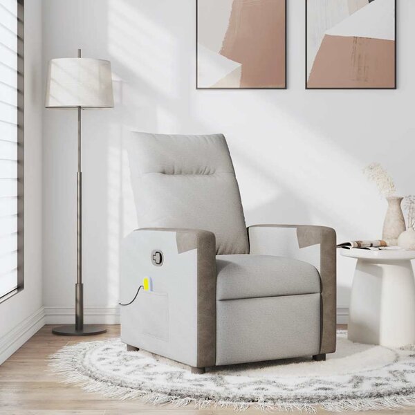 VidaXL Masážní polohovací křeslo textil [4104843] Barva: Tmavě šedá