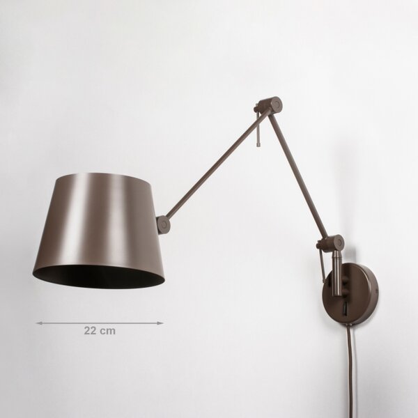 Nástěnné designové svítidlo s ramenem Snap Fosca Brown (LMD)