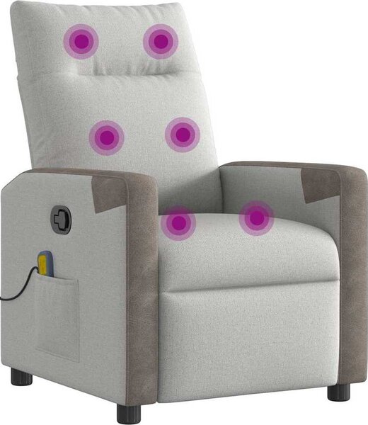 VidaXL Masážní polohovací křeslo textil [4104843] Barva: Tmavě šedá