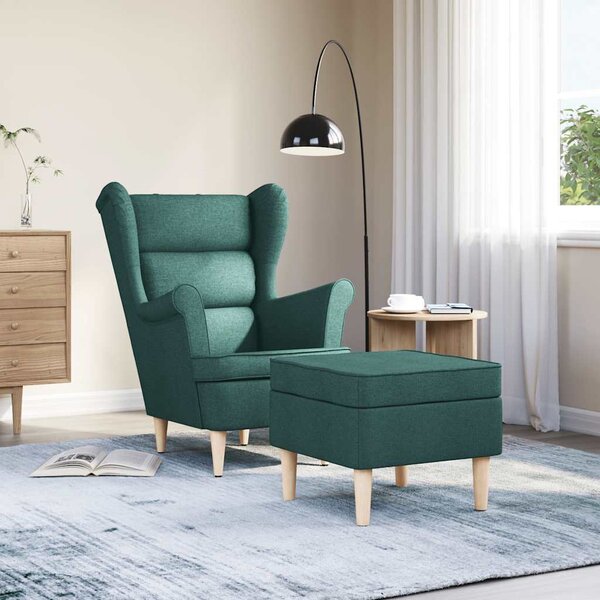 VidaXL Křeslo s podnožkou textil [3307991] Barva: krémová