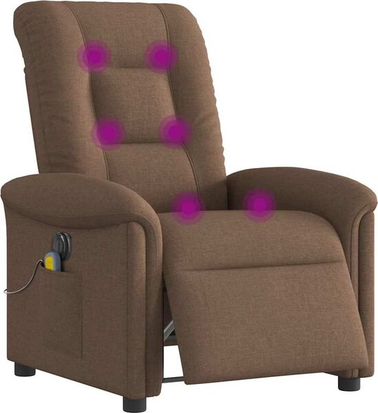 VidaXL Elektrické masážní polohovací křeslo textil [3303248] Barva: Hnědá