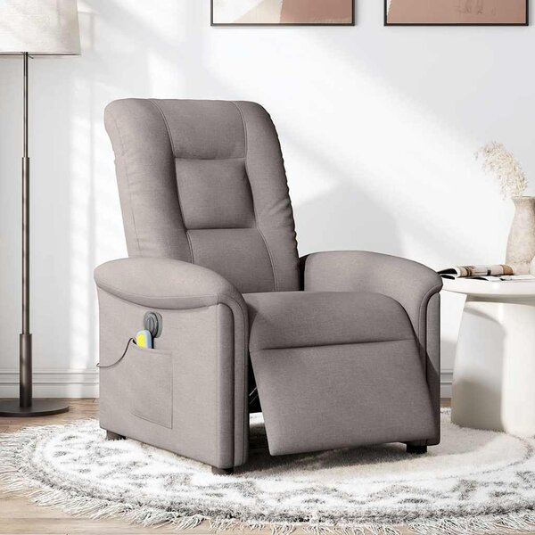 VidaXL Elektrické masážní polohovací křeslo textil [3303248] Barva: Hnědá