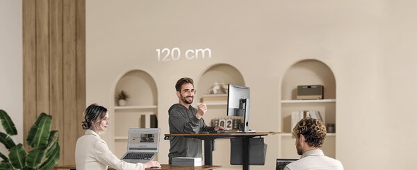 SONGMICS Pracovní stůl Vasagle Memory elektricky nastavitelný hnědý/černý