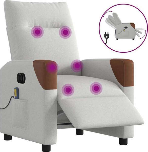 VidaXL Elektrické masážní polohovací křeslo textil [3323997] Barva: Černá