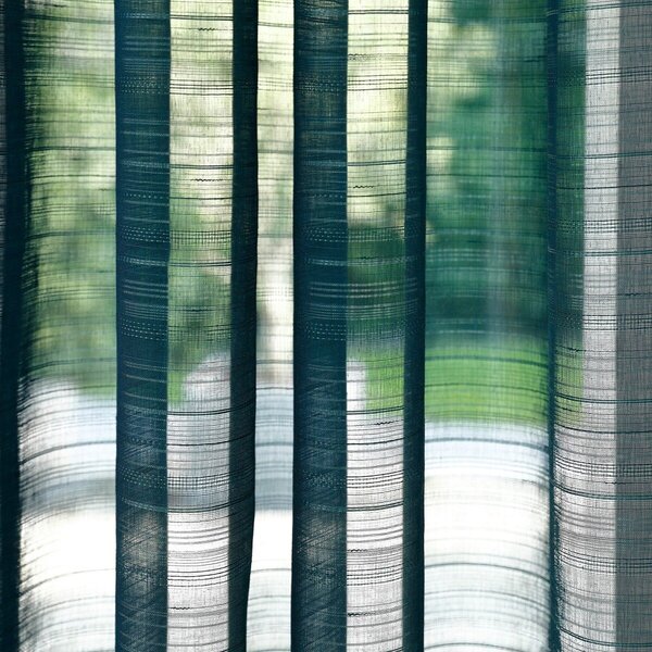 Jemný voálový závěs s proužky tyrkysová 140x260 cm