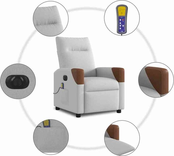 VidaXL Elektrické masážní polohovací křeslo textil [3323997] Barva: Černá