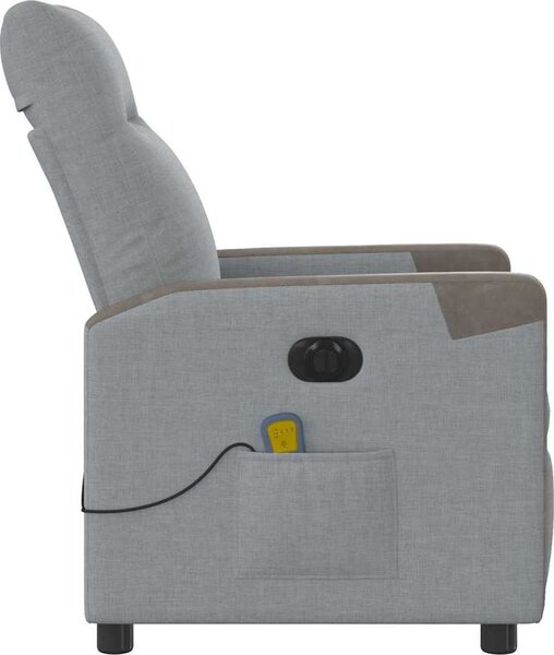 VidaXL Elektrické masážní polohovací křeslo textil [3324085] Barva: světle šedá