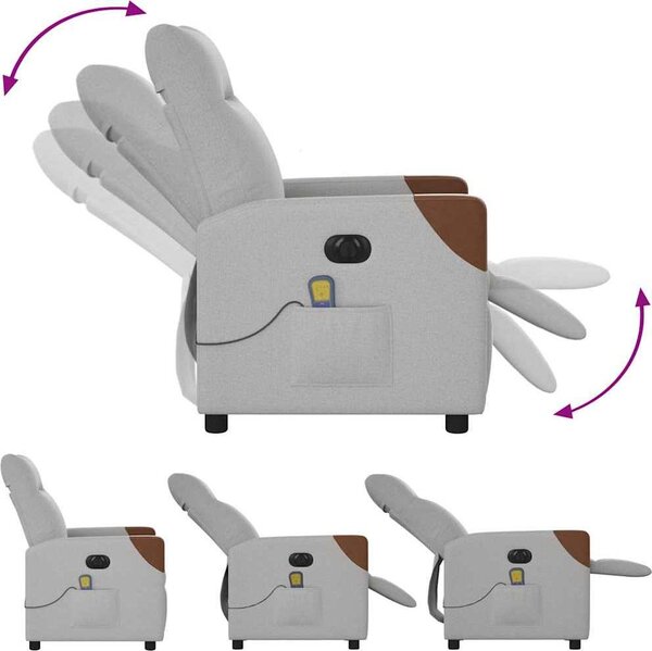 VidaXL Elektrické masážní polohovací křeslo textil [3323997] Barva: Černá