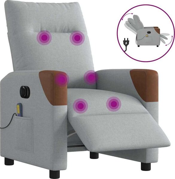 VidaXL Elektrické masážní polohovací křeslo textil [3323997] Barva: Černá