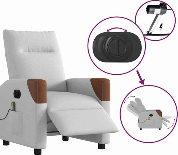 VidaXL Elektrické masážní polohovací křeslo textil [3323997] Barva: Černá