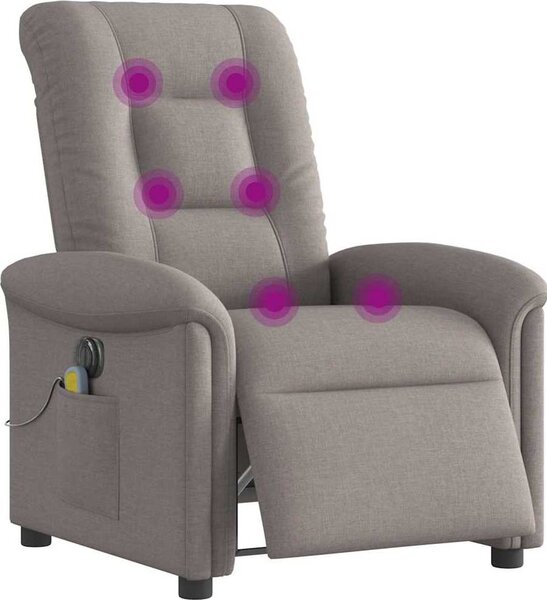 VidaXL Elektrické masážní polohovací křeslo textil [3303248] Barva: Hnědá