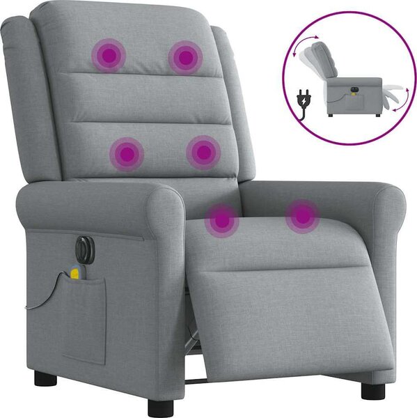 VidaXL Elektrické masážní polohovací křeslo textil [3303304] Barva: Hnědá