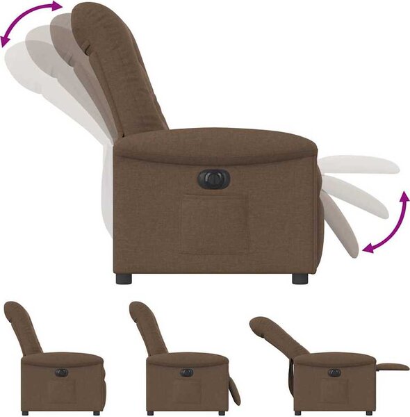 VidaXL Elektrické polohovací křeslo textil [3303238] Barva: tmavě hnědá