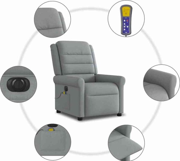 VidaXL Elektrické masážní polohovací křeslo textil [3303304] Barva: Hnědá