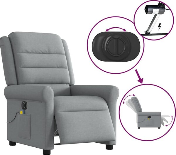 VidaXL Elektrické masážní polohovací křeslo textil [3303304] Barva: Hnědá
