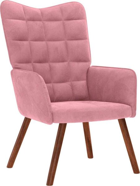 VidaXL Relaxační křeslo samet [4016814] Barva: Růžová