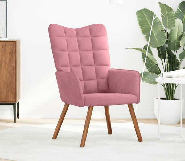 VidaXL Relaxační křeslo samet [4016814] Barva: Růžová