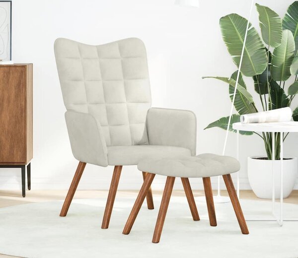 VidaXL Relaxační křeslo s taburetkou sametové [4016830] Barva: Tmavě zelená