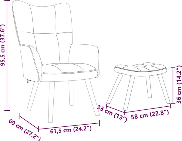 VidaXL Relaxační křeslo s podnožkou textil [4016785] Barva: Černá
