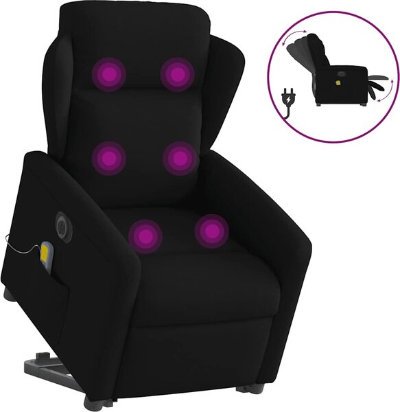 VidaXL Elektrické zvedací masážní polohovací křeslo textil [3303164] Barva: Tmavě šedá