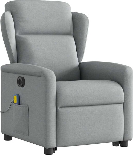 VidaXL Elektrické zvedací masážní polohovací křeslo textil [3303164] Barva: Tmavě šedá