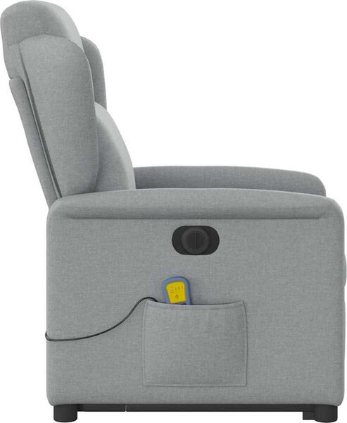 VidaXL Elektrické zvedací masážní polohovací křeslo textil [3303164] Barva: Tmavě šedá