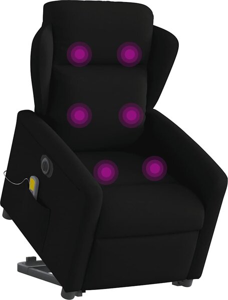 VidaXL Elektrické zvedací masážní polohovací křeslo textil [3303164] Barva: Tmavě šedá