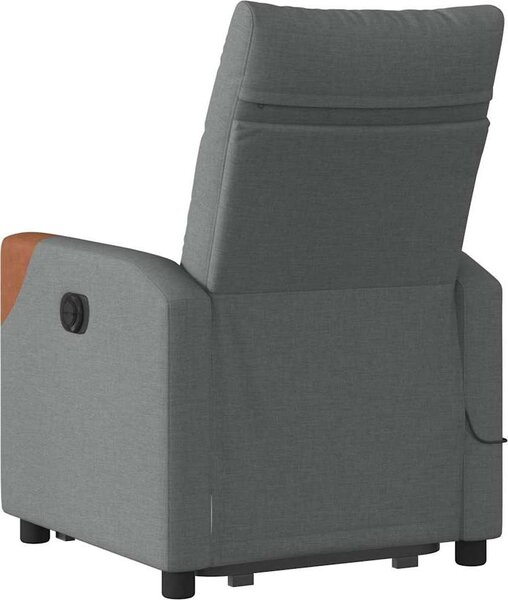 VidaXL Zvedací masážní polohovací křeslo textil [3324014] Barva: Tmavě šedá