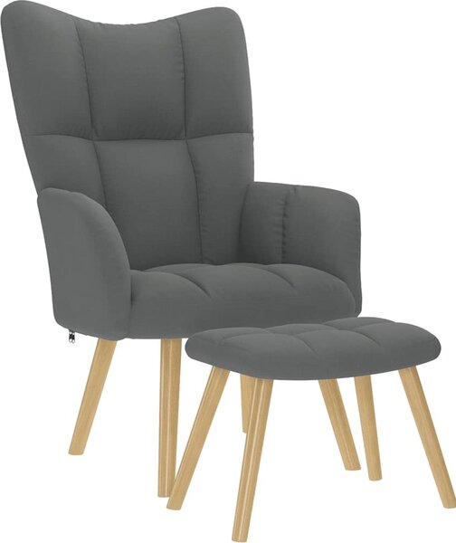 VidaXL Relaxační křeslo s podnožkou textil [4016785] Barva: Tmavě šedá
