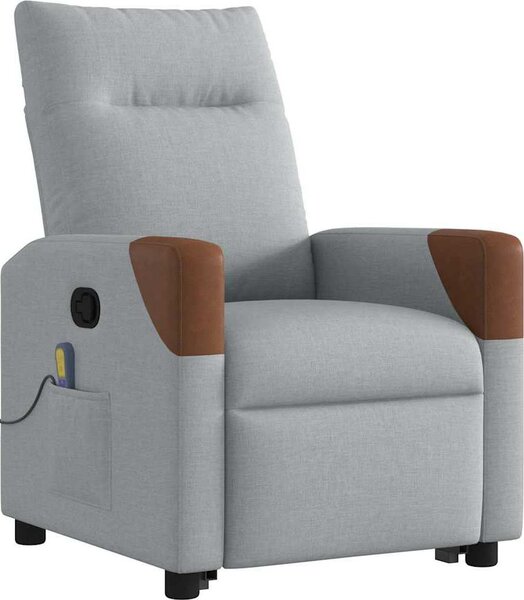VidaXL Zvedací masážní polohovací křeslo textil [3324014] Barva: Tmavě šedá