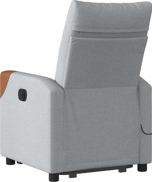 VidaXL Zvedací masážní polohovací křeslo textil [3324014] Barva: Tmavě šedá