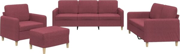 VidaXL 4dílná sedací souprava s poduškami textil [3202068] Barva: Tmavě šedá