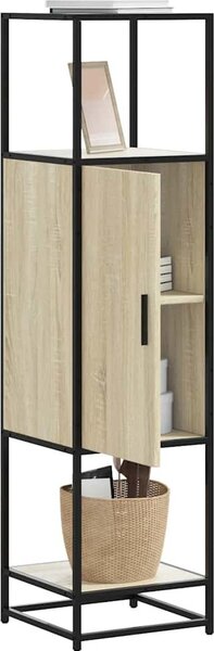 VidaXL Skříň highboard 35,5x35x139 cm kompozit a kov [849038] Barva: dub sonoma