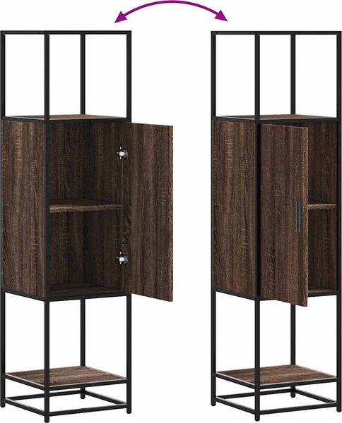 VidaXL Skříň highboard 35,5x35x139 cm kompozit a kov [849038] Barva: dub sonoma