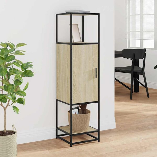 VidaXL Skříň highboard 35,5x35x139 cm kompozit a kov [849038] Barva: dub sonoma