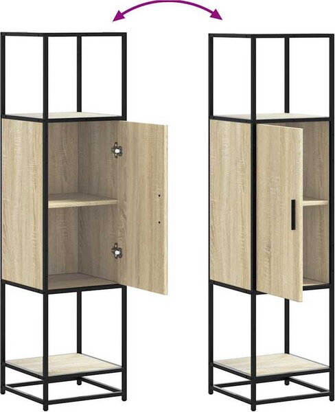 VidaXL Skříň highboard 35,5x35x139 cm kompozit a kov [849038] Barva: dub sonoma